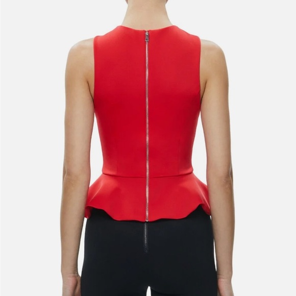 Alice + Oliva Poppy Red Crew Neck Peplum Top Size XS NWT - Picture 6 of 6